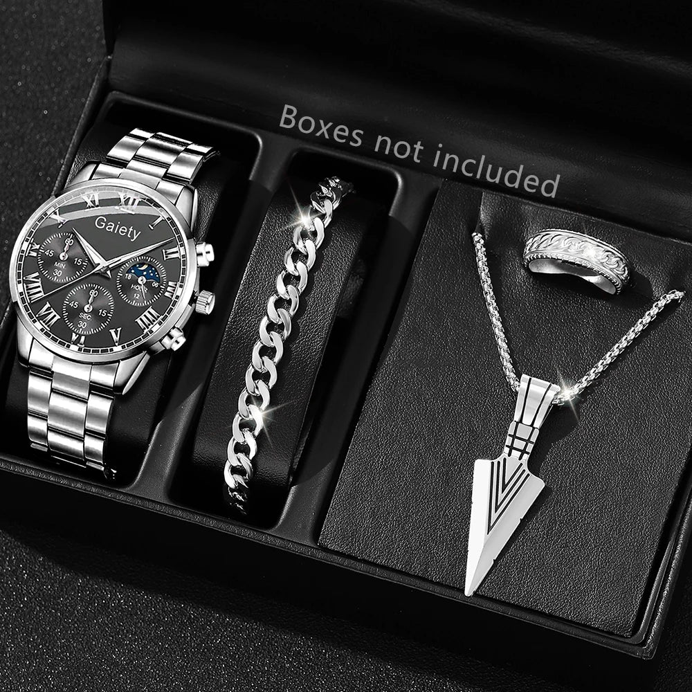 Gifting set Men Stainless Steel Watch