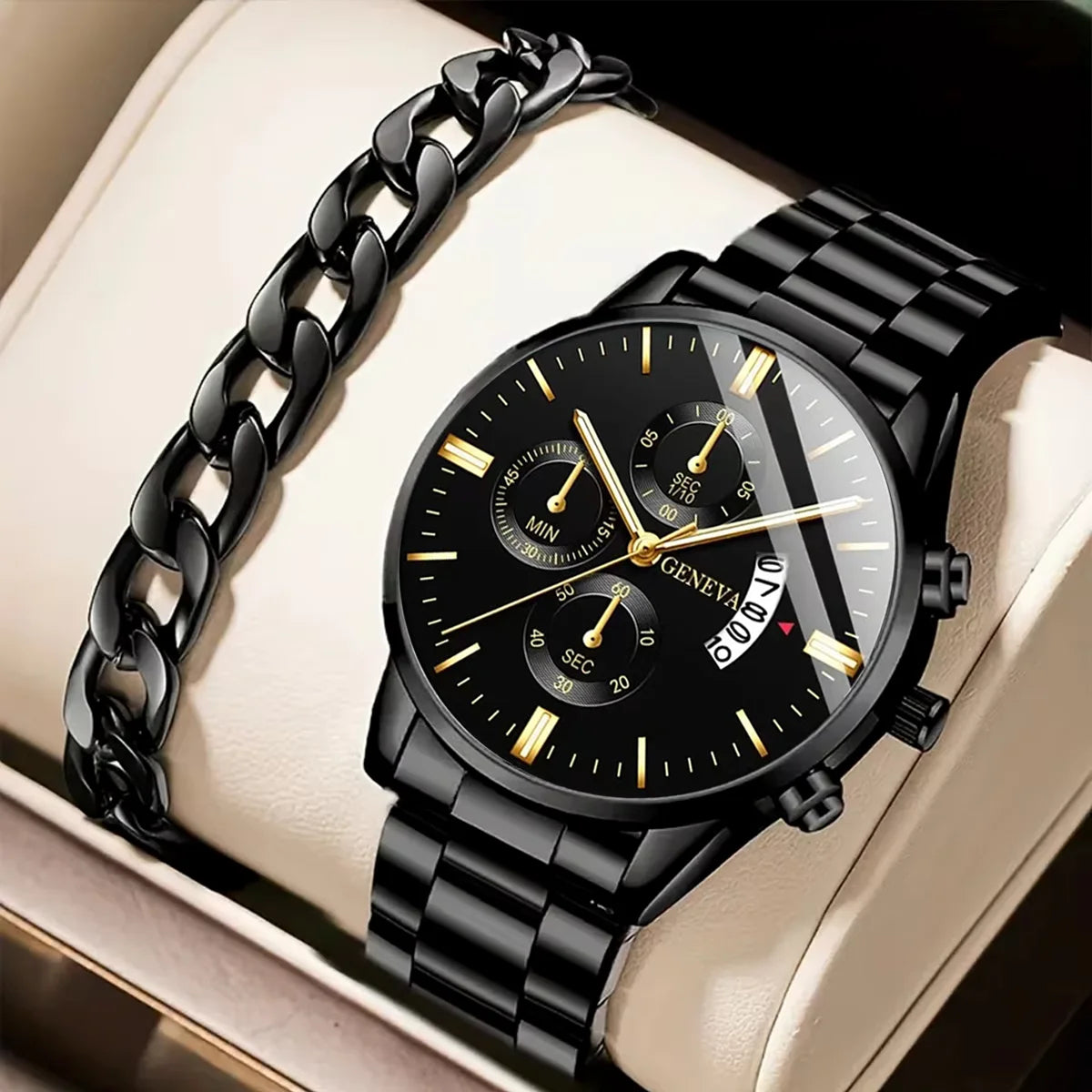 Gifting set Men Stainless Steel Watch