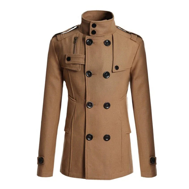 Men's Long Coat Winter Warm Woolen Overcoat Fashion