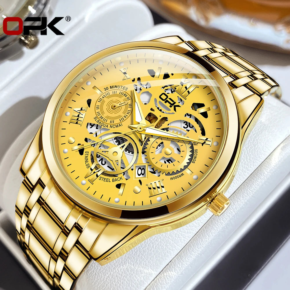 Men's Watch, Steel Band with Night Glow Waterproof