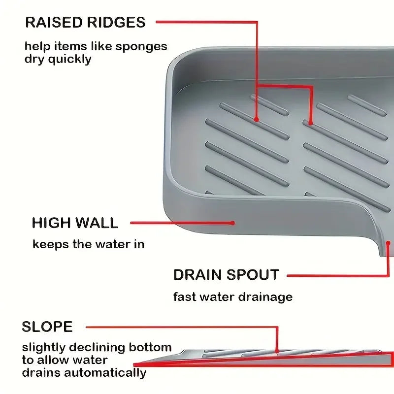 Silicone Mat Kitchen Sink Tray Soap
