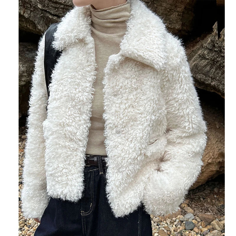 Women Winter Warm Coat Furry Lambs wool Coat
