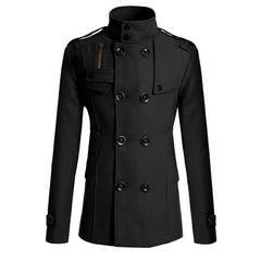 Men's Long Coat Winter Warm Woolen Overcoat Fashion