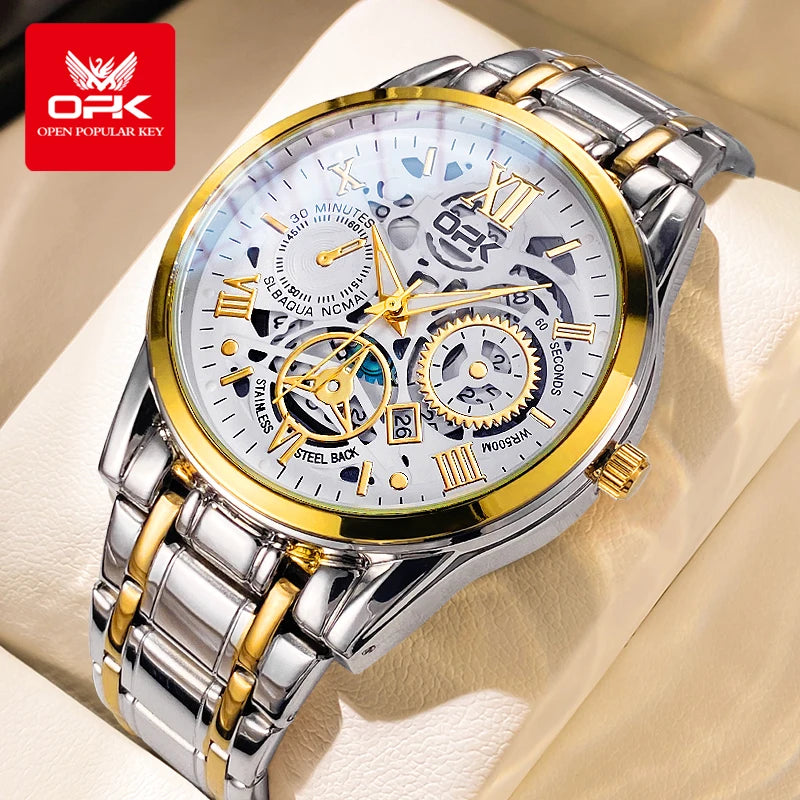 Men's Watch, Steel Band with Night Glow Waterproof