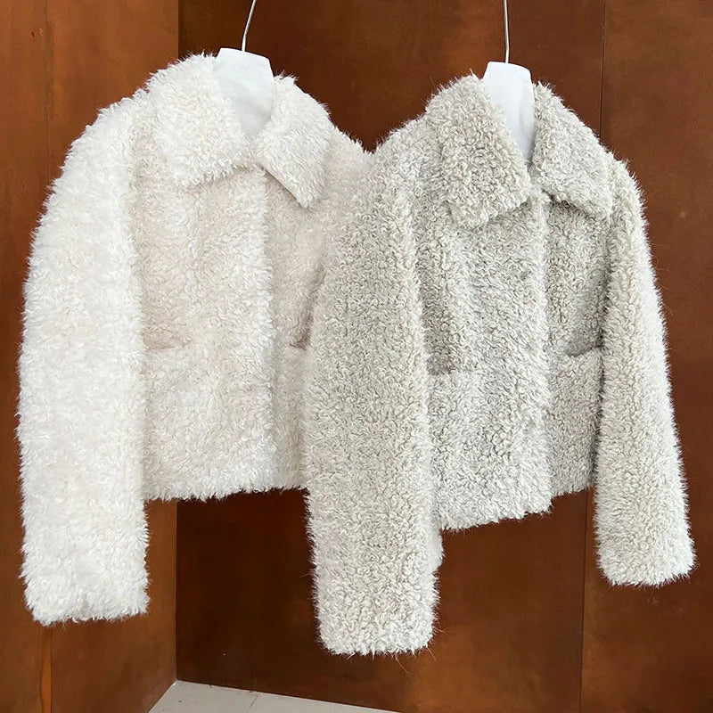Women Winter Warm Coat Furry Lambs wool Coat