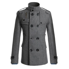 Men's Long Coat Winter Warm Woolen Overcoat Fashion