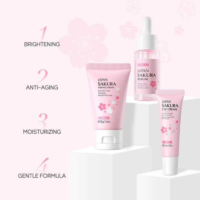 Golden Sakura Skin Care Sets Face Cream Serum Eye Cream