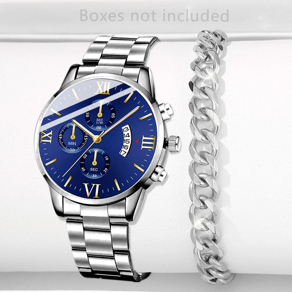 Gifting set Men Stainless Steel Watch