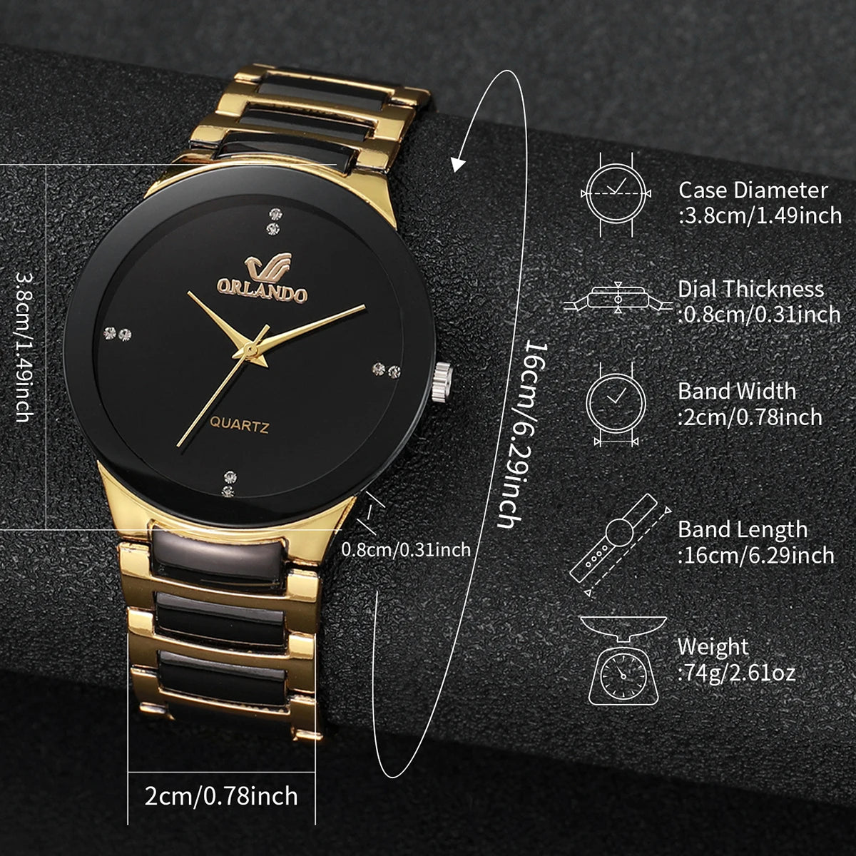 1/3PCS Men Business Watches