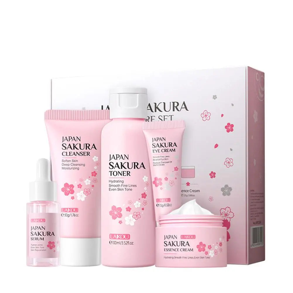 5/3pcs/Set Sakura Skin Care Sets Face Cream Serum