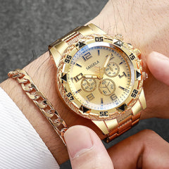 4PCS/Set Fashion Men's Watch Casual