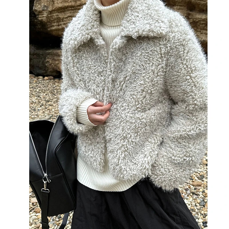 Women Winter Warm Coat Furry Lambs wool Coat