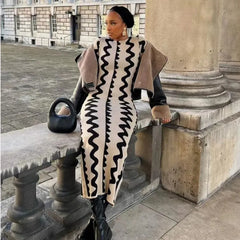 Maxi Dress Fashion Party  Wave Long Sleeve