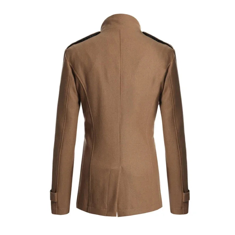 Men's Long Coat Winter Warm Woolen Overcoat Fashion