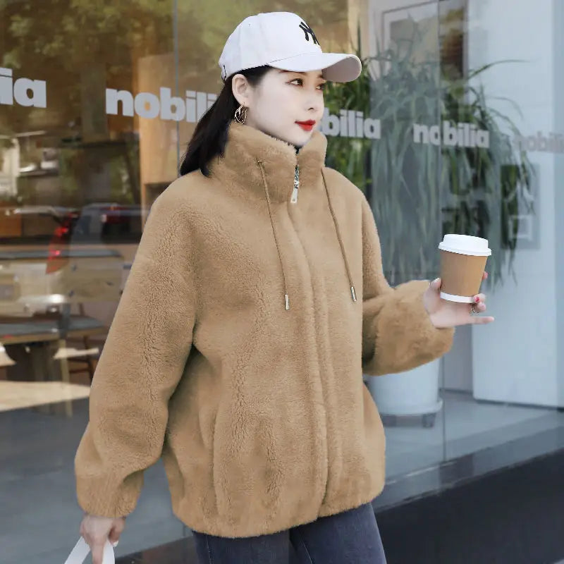 Women Winter Double Coral Fleece Warm Coat